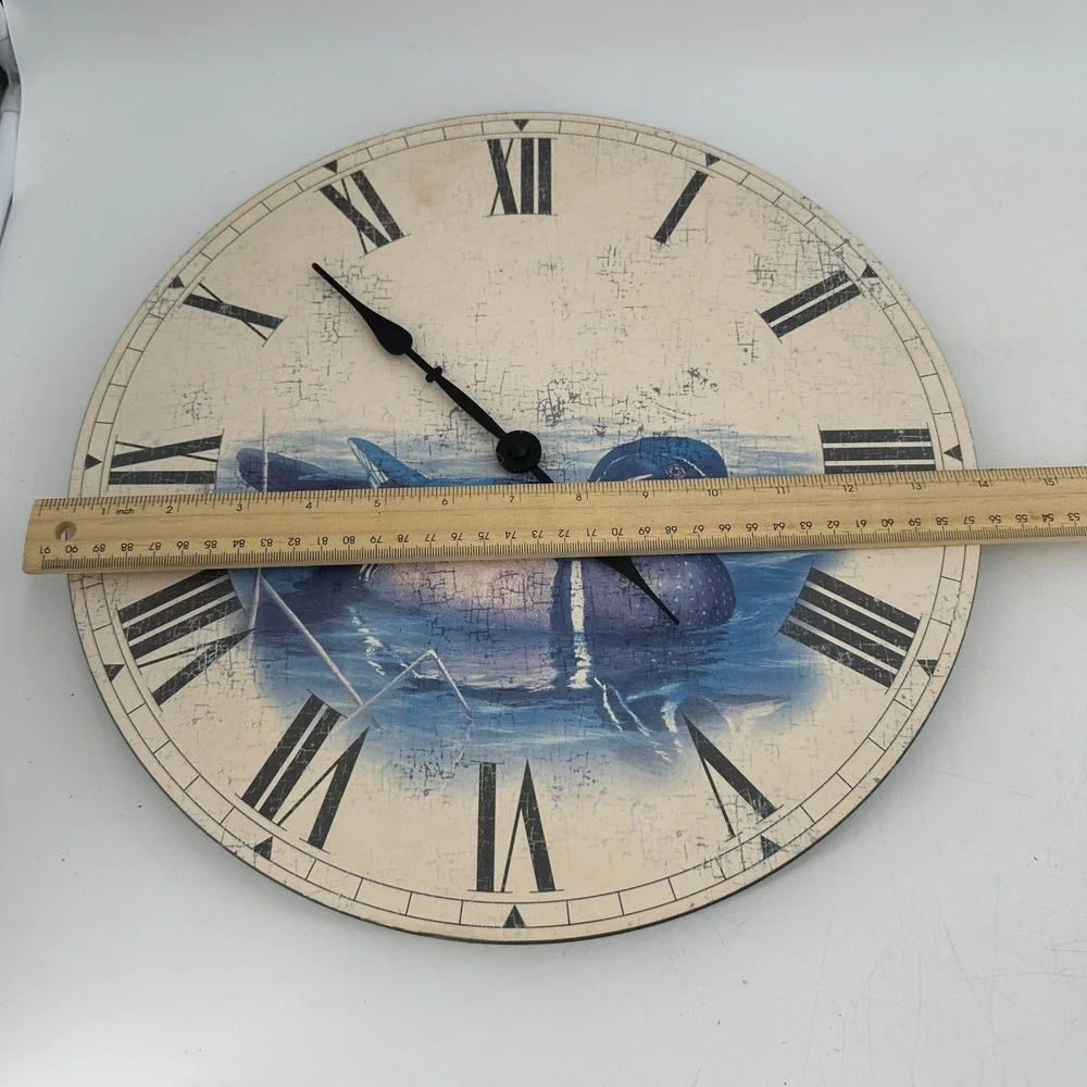 Vintage Style Wood Duck Wall Clock Rustic Wildlife Decor Roman Numerals Working